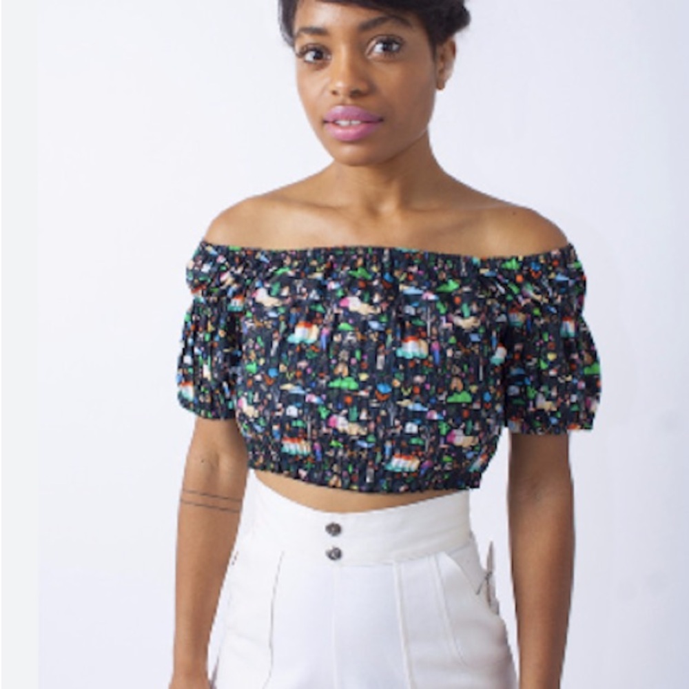 Rachel Antonoff - Lou Shirred Off the Shoulder Top